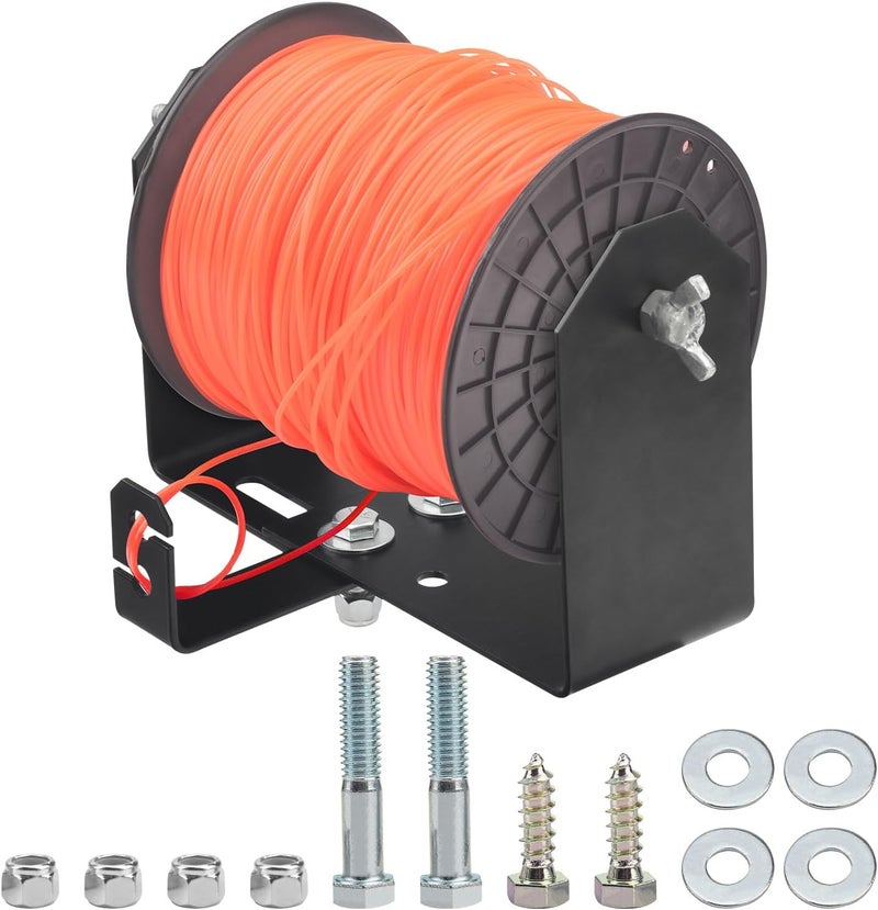 ZHIXING Heavy Duty Stainless Steel Weed Wacker Trimmer Line Holder W/Mounting Hardware, Adjustable Width (4.5"-8.6") Bracket, Supports 3 & 5 Pound Spools for Landscape Trailer Organization Accessories, Black - Image 1